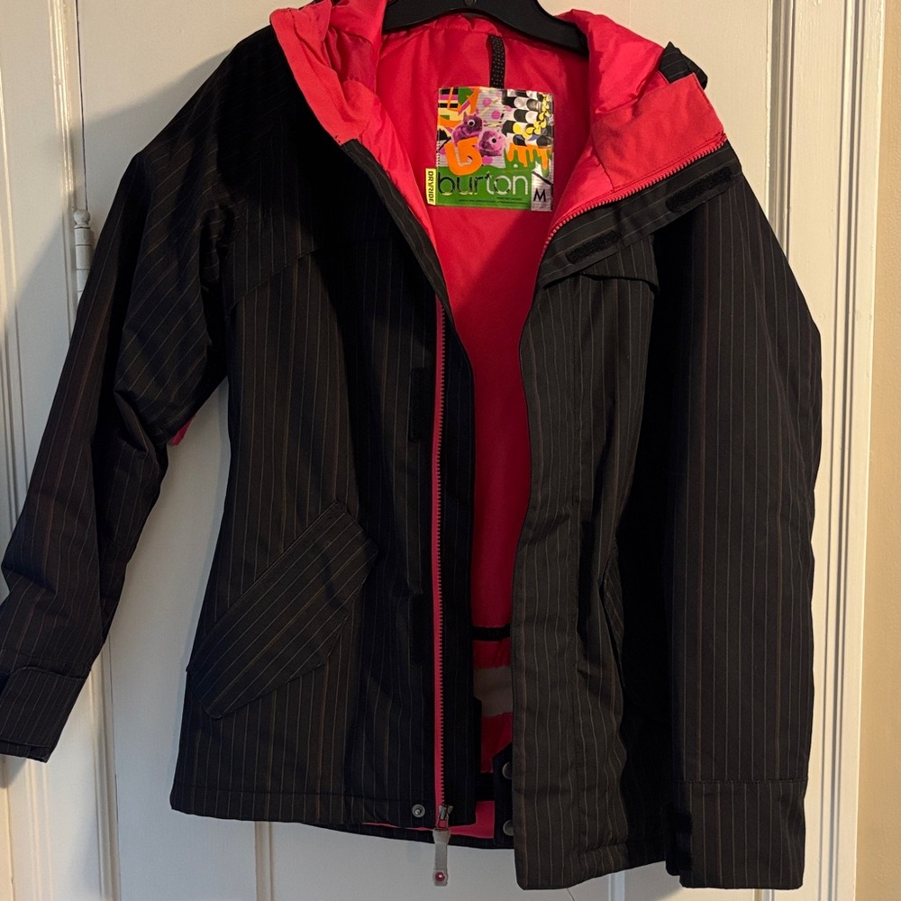 Burton Women’s Black and Pink Ski Jacket Size M